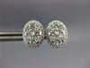 ESTATE 1.09CT DIAMOND 18KT WHITE GOLD CLUSTER INVISIBLE OVAL HALO STUD EARRINGS