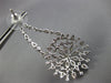 ESTATE LARGE 4.18CT DIAMOND 14KT WHITE GOLD 3D FLOWER SNOWFLAKE HANGING EARRINGS