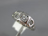 ANTIQUE .10CT OLD MINE DIAMOND 14KT WHITE GOLD 3D FILIGREE ENGAGEMENT RING #1571