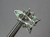 LARGE 7.08CT DIAMOND & EMERALD 18K WHITE GOLD PEAR SHAPE FLOWER CLIP ON EARRINGS