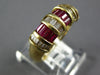 WIDE 1.48CT DIAMOND & AAA RUBY 14KT YELLOW GOLD BAGUETTE MULTI ROW CHANNEL RING