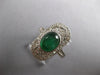ANTIQUE 1.96CT DIAMOND & AAA CABOCHON EMERALD 18KT WHITE GOLD OVAL FILIGREE RING