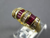 WIDE 1.48CT DIAMOND & AAA RUBY 14KT YELLOW GOLD BAGUETTE MULTI ROW CHANNEL RING