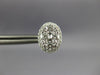 ESTATE 1.09CT DIAMOND 18KT WHITE GOLD CLUSTER INVISIBLE OVAL HALO STUD EARRINGS