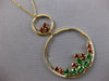 LARGE 4.77CT DIAMOND & AAA GARNET 18KT YELLOW GOLD CIRCULAR FUN FLOATING PENDANT