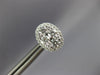 ESTATE 1.09CT DIAMOND 18KT WHITE GOLD CLUSTER INVISIBLE OVAL HALO STUD EARRINGS