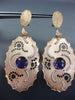 EXTRA LARGE 5.07CT DIAMOND & AAA AMETHYST 14K ROSE GOLD HANGING CLIP ON EARRINGS