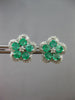 ESTATE 1.80CT DIAMOND & AAA EMERALD 18KT WHITE GOLD CLASSIC FLOWER STUD EARRINGS