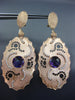 EXTRA LARGE 5.07CT DIAMOND & AAA AMETHYST 14K ROSE GOLD HANGING CLIP ON EARRINGS