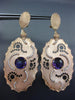 EXTRA LARGE 5.07CT DIAMOND & AAA AMETHYST 14K ROSE GOLD HANGING CLIP ON EARRINGS