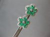 ESTATE 1.80CT DIAMOND & AAA EMERALD 18KT WHITE GOLD CLASSIC FLOWER STUD EARRINGS
