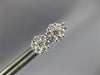 ESTATE .56CT DIAMOND 18KT WHITE GOLD 3D ROUND INVISIBLE FLOWER STUD EARRINGS