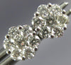 ESTATE .56CT DIAMOND 18KT WHITE GOLD 3D ROUND INVISIBLE FLOWER STUD EARRINGS