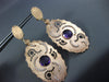 EXTRA LARGE 5.07CT DIAMOND & AAA AMETHYST 14K ROSE GOLD HANGING CLIP ON EARRINGS