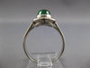 ANTIQUE 1.96CT DIAMOND & AAA CABOCHON EMERALD 18KT WHITE GOLD OVAL FILIGREE RING