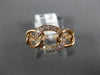 ESTATE .15CT DIAMOND 18KT ROSE GOLD 3D OVAL CLASSIC LINK FUN RING