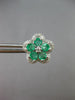 ESTATE 1.80CT DIAMOND & AAA EMERALD 18KT WHITE GOLD CLASSIC FLOWER STUD EARRINGS