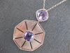 LARGE 8.40CT DIAMOND & AAA AMETHYST 14KT ROSE GOLD 3D OCTAGON FLOATING PENDANT