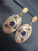 EXTRA LARGE 5.07CT DIAMOND & AAA AMETHYST 14K ROSE GOLD HANGING CLIP ON EARRINGS