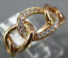 ESTATE .15CT DIAMOND 18KT ROSE GOLD 3D OVAL CLASSIC LINK FUN RING
