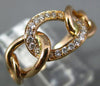 ESTATE .15CT DIAMOND 18KT ROSE GOLD 3D OVAL CLASSIC LINK FUN RING