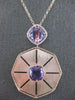 LARGE 8.40CT DIAMOND & AAA AMETHYST 14KT ROSE GOLD 3D OCTAGON FLOATING PENDANT