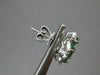 ESTATE 1.80CT DIAMOND & AAA EMERALD 18KT WHITE GOLD CLASSIC FLOWER STUD EARRINGS
