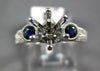 .45CT DIAMOND & AAA SAPPHIRE 14KT WHITE GOLD FILIGREE SEMI MOUNT ENGAGEMENT RING