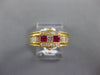 1.36CT DIAMOND & AAA RUBY 18KT YELLOW GOLD 3D PRINCESS BAGUETTE & ROUND FUN RING