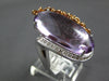 EXTRA LARGE 24.14CT DIAMOND & AAA AMETHYST 14KT WHITE & ROSE GOLD 3D FLOWER RING