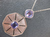 LARGE 8.40CT DIAMOND & AAA AMETHYST 14KT ROSE GOLD 3D OCTAGON FLOATING PENDANT