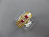 1.36CT DIAMOND & AAA RUBY 18KT YELLOW GOLD 3D PRINCESS BAGUETTE & ROUND FUN RING