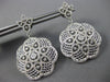 ESTATE LARGE 2.35CT DIAMOND 14KT WHITE GOLD 3D FLOWER FILIGREE HANGING EARRINGS
