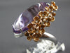 EXTRA LARGE 24.14CT DIAMOND & AAA AMETHYST 14KT WHITE & ROSE GOLD 3D FLOWER RING