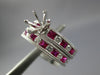 1.6CT DIAMOND & AAA RUBY 14KT WHITE GOLD 3D ROUND & PRINCESS ENGAGEMENT RING SET