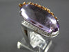 EXTRA LARGE 24.14CT DIAMOND & AAA AMETHYST 14KT WHITE & ROSE GOLD 3D FLOWER RING