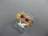 1.36CT DIAMOND & AAA RUBY 18KT YELLOW GOLD 3D PRINCESS BAGUETTE & ROUND FUN RING