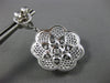 ESTATE LARGE 2.35CT DIAMOND 14KT WHITE GOLD 3D FLOWER FILIGREE HANGING EARRINGS