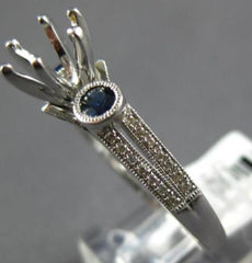 .45CT DIAMOND & AAA SAPPHIRE 14KT WHITE GOLD FILIGREE SEMI MOUNT ENGAGEMENT RING