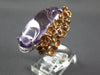 EXTRA LARGE 24.14CT DIAMOND & AAA AMETHYST 14KT WHITE & ROSE GOLD 3D FLOWER RING