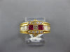 1.36CT DIAMOND & AAA RUBY 18KT YELLOW GOLD 3D PRINCESS BAGUETTE & ROUND FUN RING
