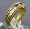 1.36CT DIAMOND & AAA RUBY 18KT YELLOW GOLD 3D PRINCESS BAGUETTE & ROUND FUN RING