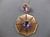 LARGE 8.40CT DIAMOND & AAA AMETHYST 14KT ROSE GOLD 3D OCTAGON FLOATING PENDANT