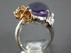 EXTRA LARGE 24.14CT DIAMOND & AAA AMETHYST 14KT WHITE & ROSE GOLD 3D FLOWER RING