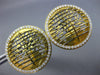 ESTATE LARGE 1.51CT DIAMOND 18KT YELLOW GOLD CIRCULAR GLOBE CLIP ON FUN EARRINGS