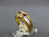 1.36CT DIAMOND & AAA RUBY 18KT YELLOW GOLD 3D PRINCESS BAGUETTE & ROUND FUN RING