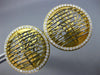ESTATE LARGE 1.51CT DIAMOND 18KT YELLOW GOLD CIRCULAR GLOBE CLIP ON FUN EARRINGS