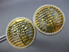 ESTATE LARGE 1.51CT DIAMOND 18KT YELLOW GOLD CIRCULAR GLOBE CLIP ON FUN EARRINGS