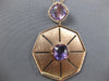 LARGE 8.40CT DIAMOND & AAA AMETHYST 14KT ROSE GOLD 3D OCTAGON FLOATING PENDANT