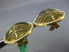 ESTATE LARGE 1.51CT DIAMOND 18KT YELLOW GOLD CIRCULAR GLOBE CLIP ON FUN EARRINGS